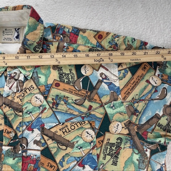 Boston Prepatory Company Shirt Men’s L Female Golfer Collared USA Made Vtg Rare - Picture 10 of 13
